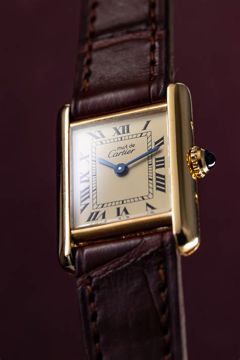 cartier tank quartz vermeil